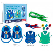 蒙特梭利兒童早教教具---綁鞋帶縫鈕扣動手訓練益智玩具教具