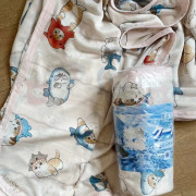 日本限定 夏日人氣涼感絲棉天婦羅貓鯊魚貓蓋毯